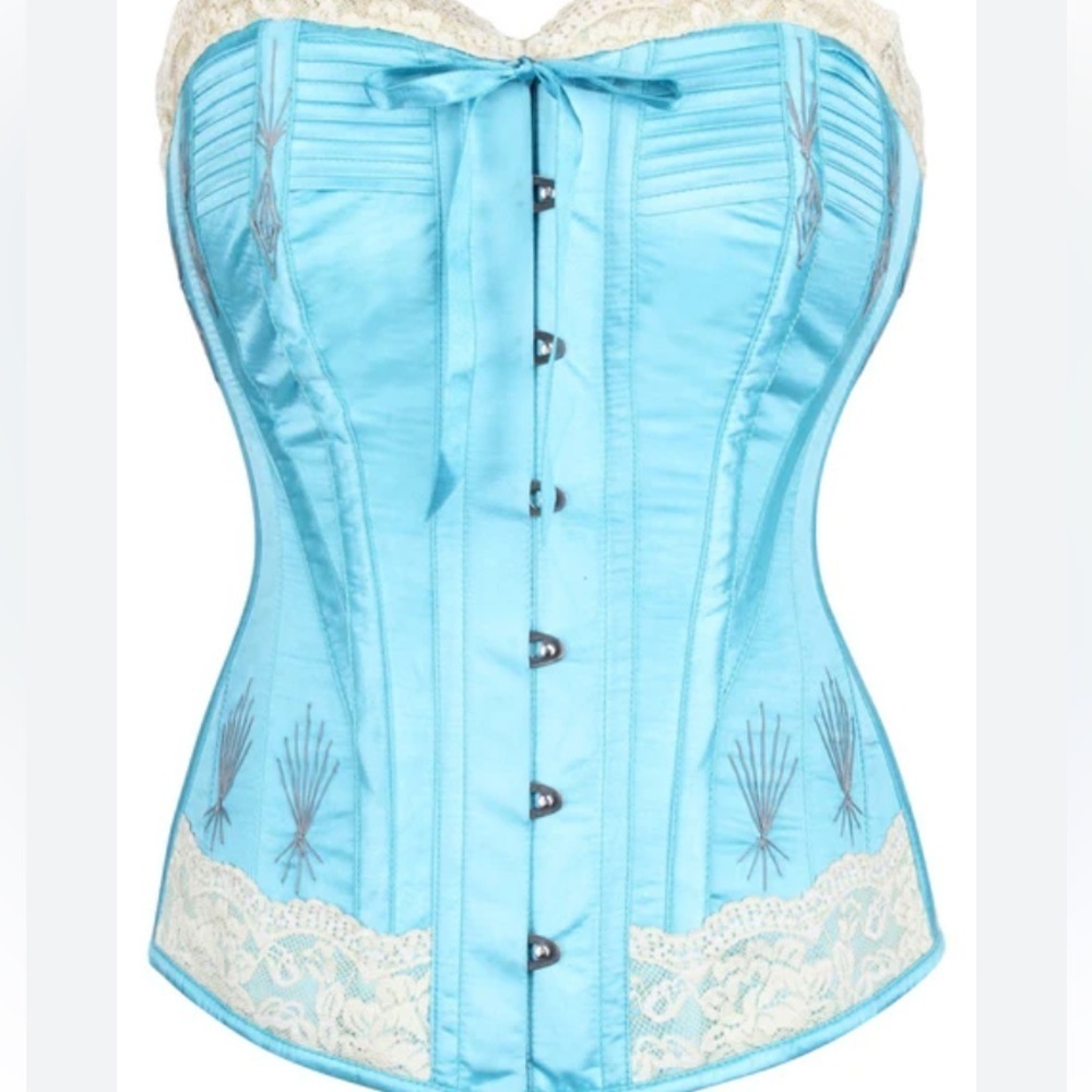 Corset Story Baby Blue Lace Corset size 30 New wtag